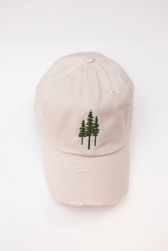 Pine Trees Satin Vintage Style Embroidered Hat