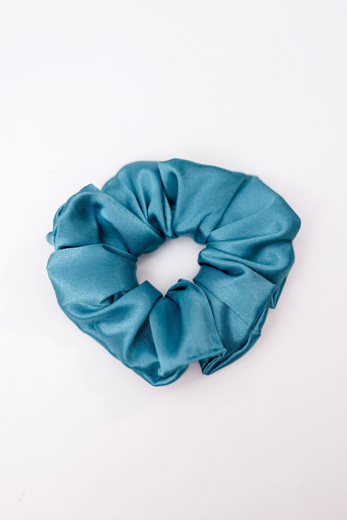 Turquoise Silk Scrunchie