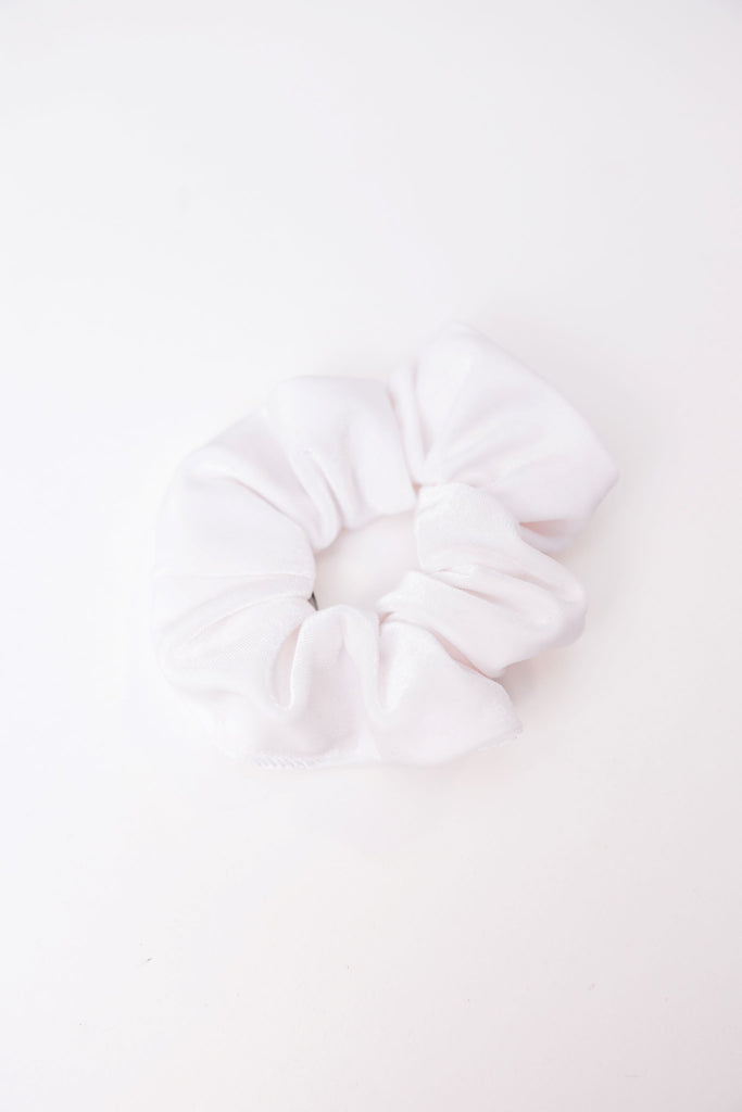 White Velvet Scrunchie