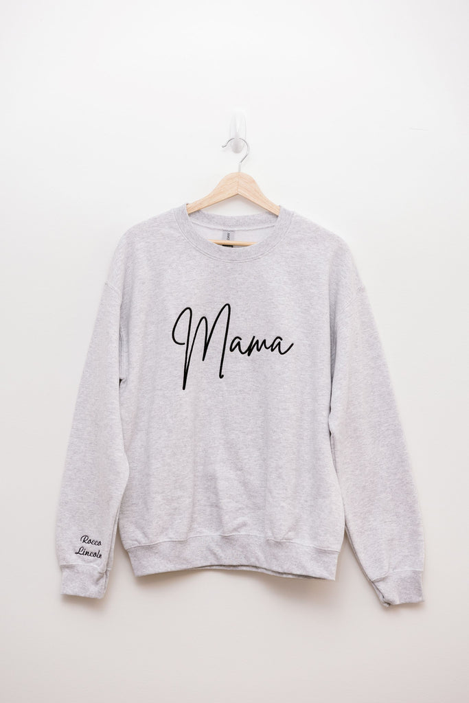 ThreadsByGram_MamaEmbroidedSweatshirt_CustomSleeveEmbroidery_Ash