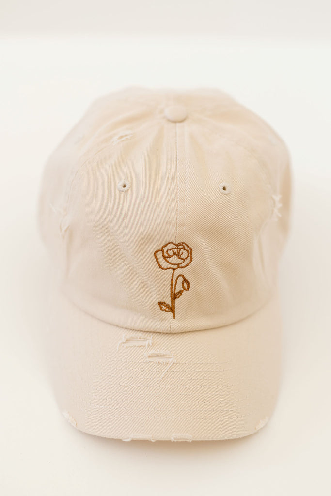 August Satin Vintage Style Embroidered Hat
