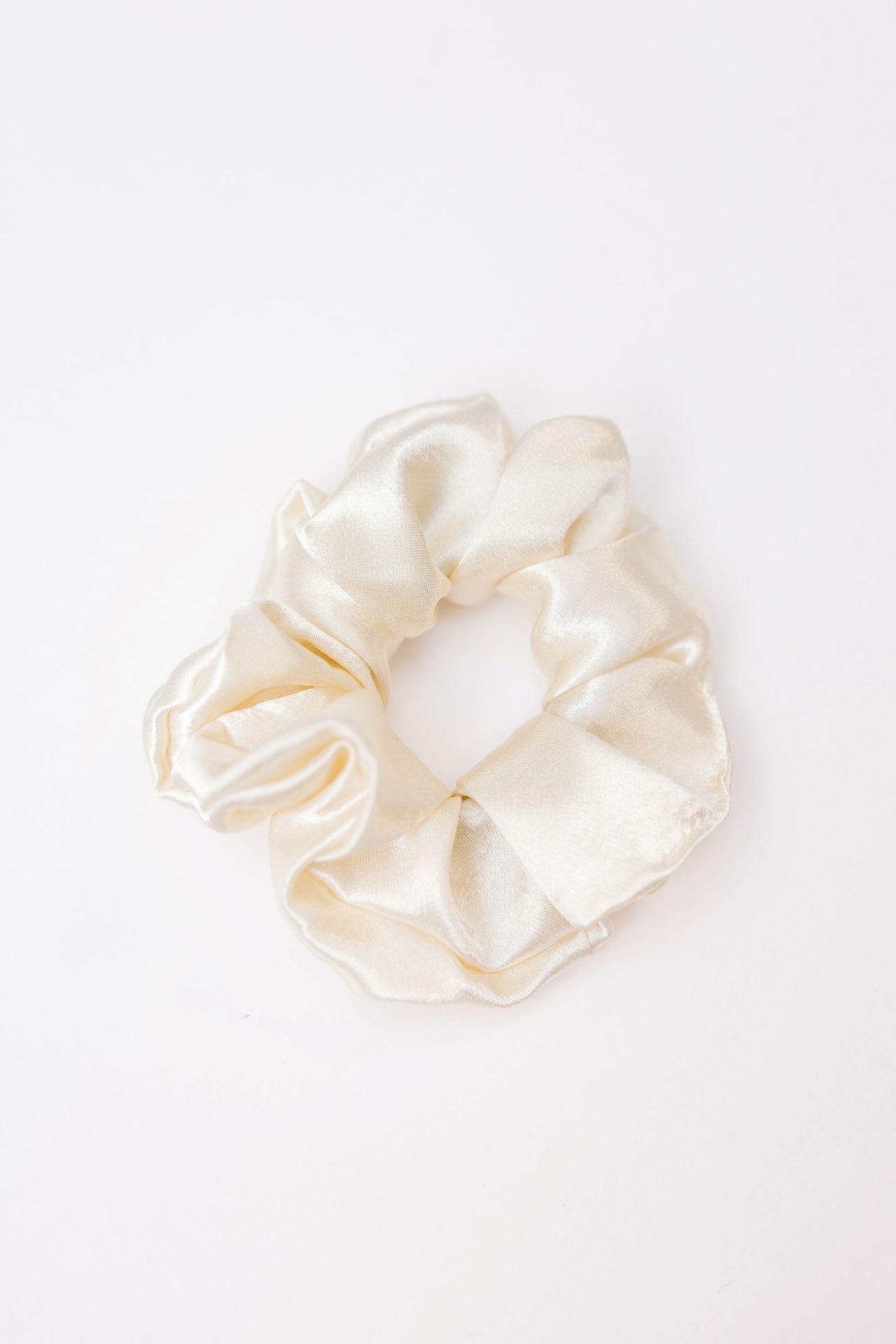 Beige Silk Scrunchie