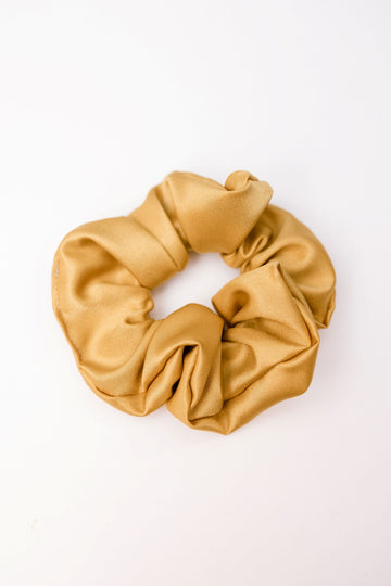 Dark Gold Silk Scrunchie