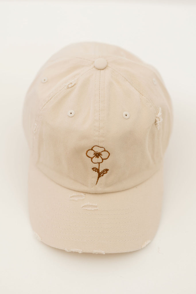 February Satin Vintage Style Embroidered Hat
