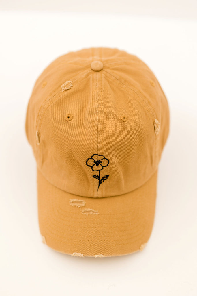 February Timber Vintage Style Embroidered Hat
