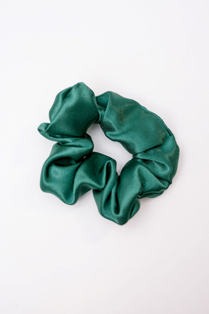 Hunter Green Silk Scrunchie