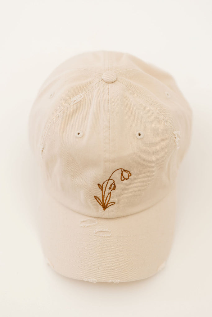 January Satin Vintage Style Embroidered Hat