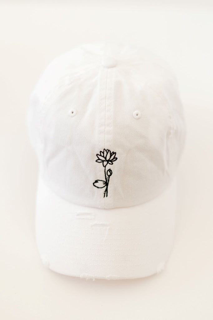 July White Vintage Style Embroidered Hat