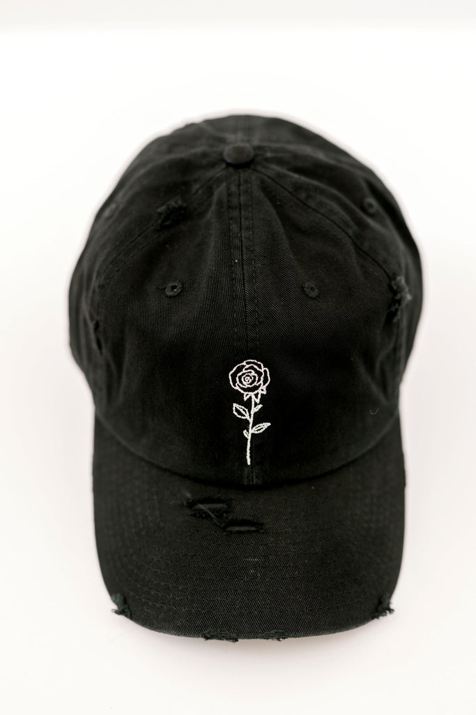 June Black Vintage Style Embroidered Hat