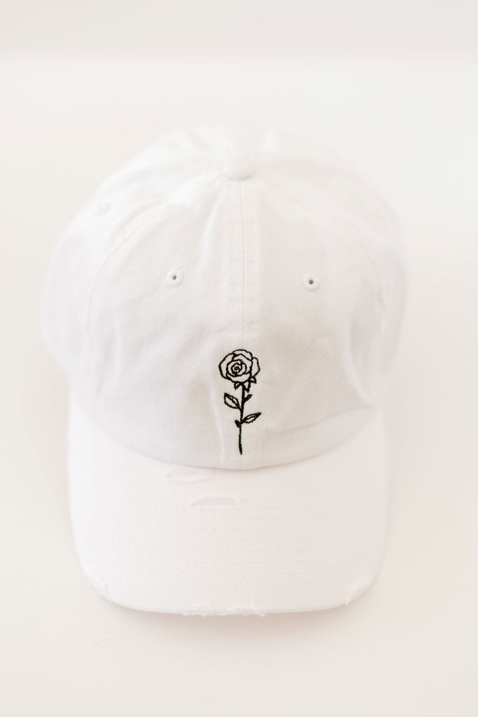 June White Vintage Style Embroidered Hat
