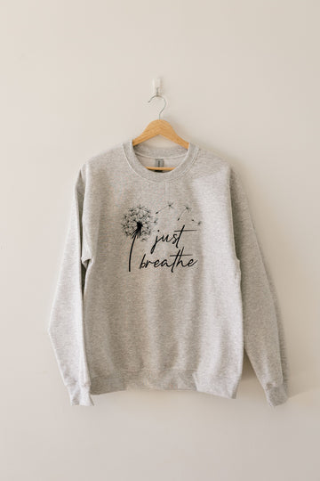 ThreadsbyGram-JustBreatheAshColorCrewneckSweatshirt