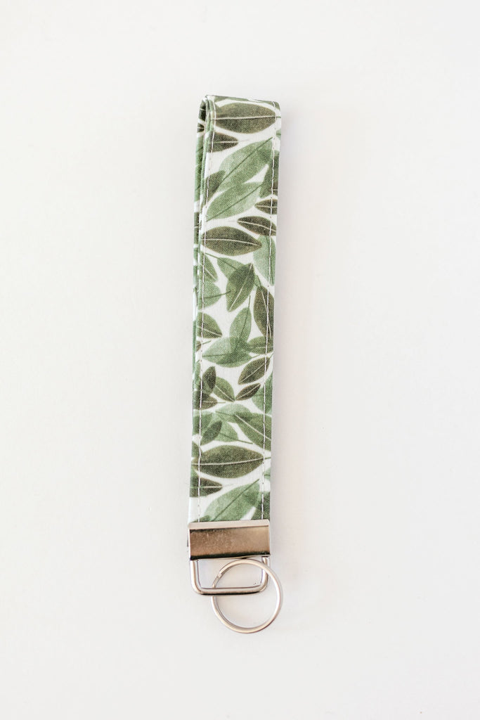 Leaves in Cedar Green Wristlet Keychain