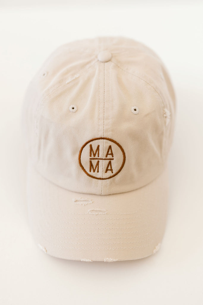 Mama satin color vintage style embroidered hat