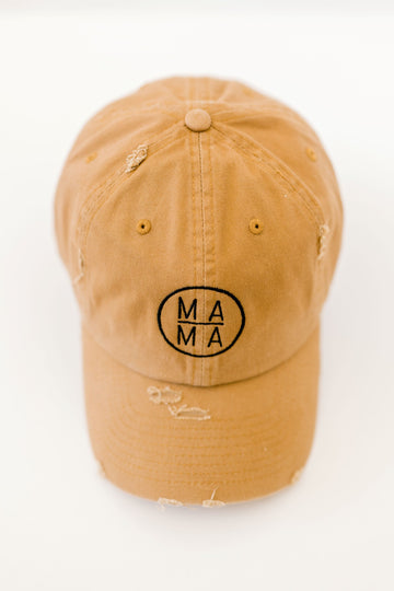 Mama timber color vintage style embroidered hat