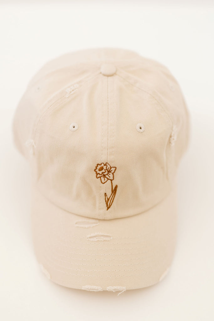 March Satin Vintage Style Embroidered Hat