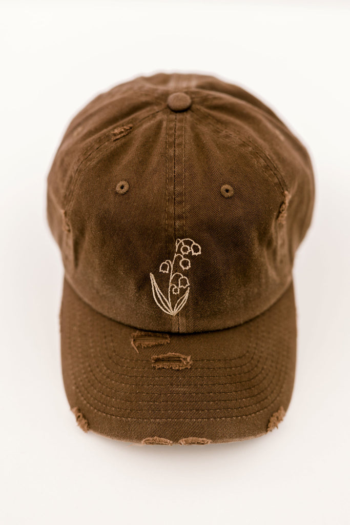May Brown Vintage Style Embroidered Hat