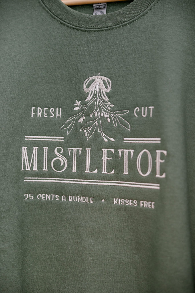 ThreadsbyGram-MistletoeMilitaryGreenColorCrewneckSweatshirt_ZoomedIn