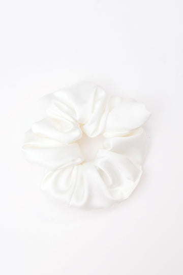 Off White Silk Scrunchie