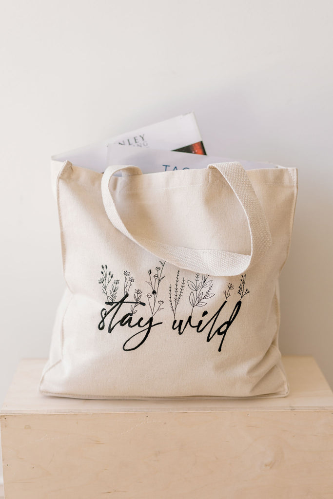 Stay Wild Tote Bag Filled