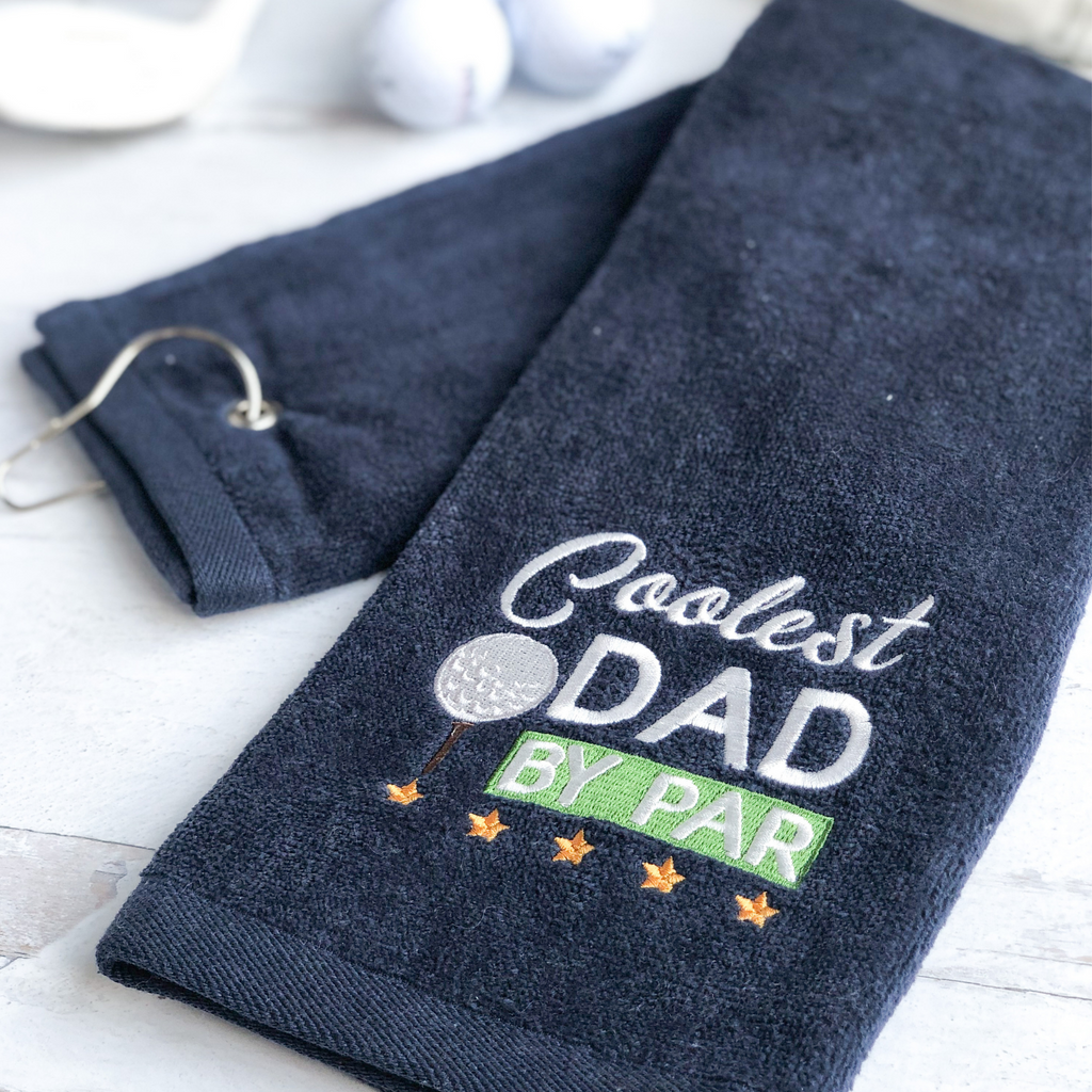 Navy-Golf-Towel-Coolest-Dad-by-Par-Zoom-In