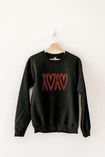 XOXO Black Color Crewneck Sweatshirt